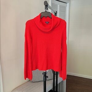 Splendid Bright Red Cowl Neck Sweater